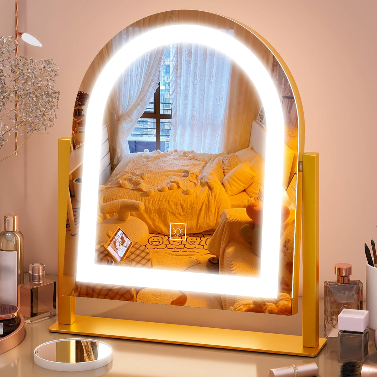 Miroir FENNIO grand vanity lumineux pour maquillage précis et éclairage clair