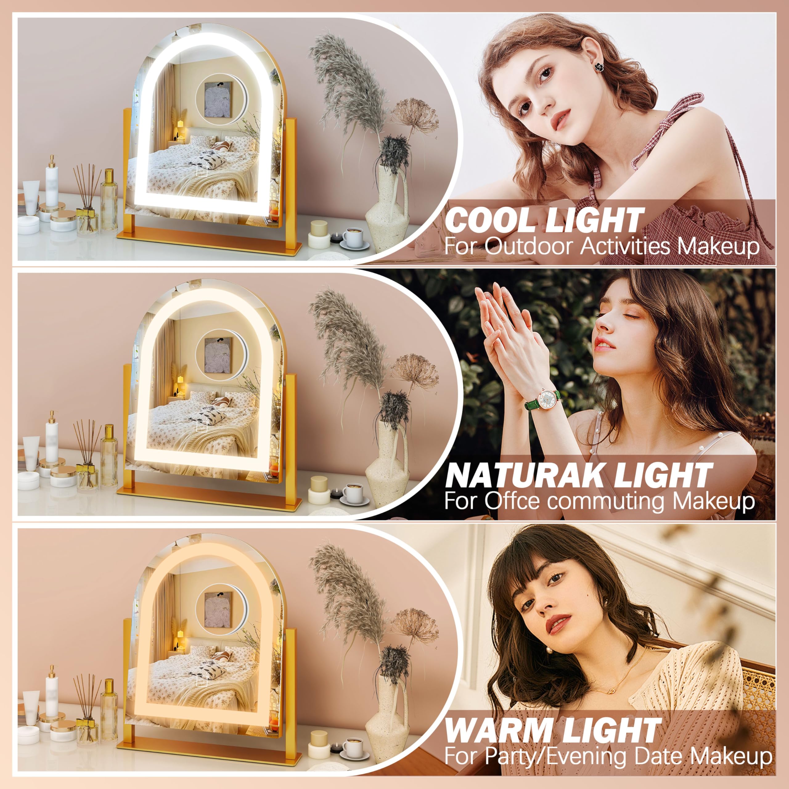 Miroir FENNIO avec grossissement 10x pour détails précis du maquillage