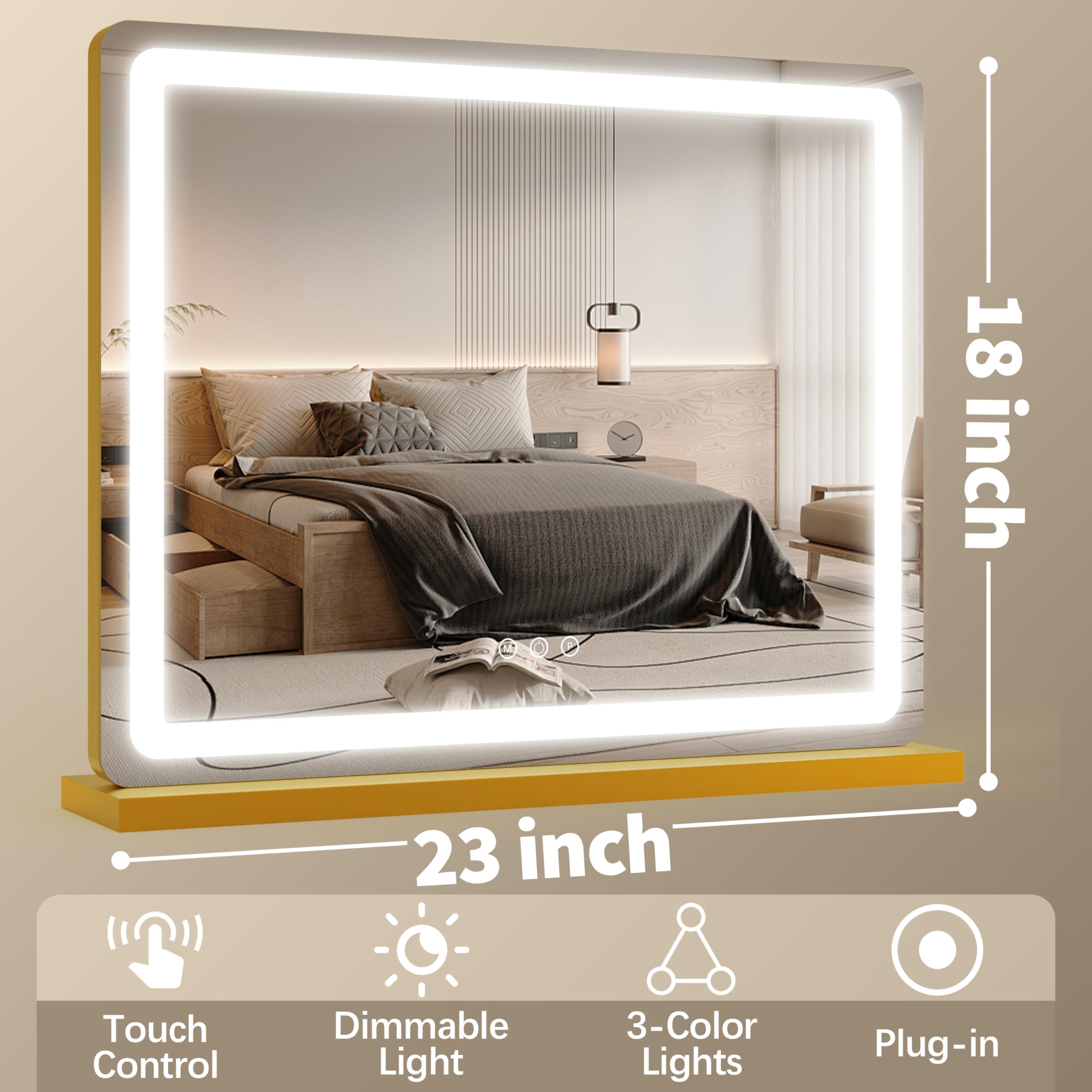 Miroir FENNIO avec réglage de brillance pour un reflet net.