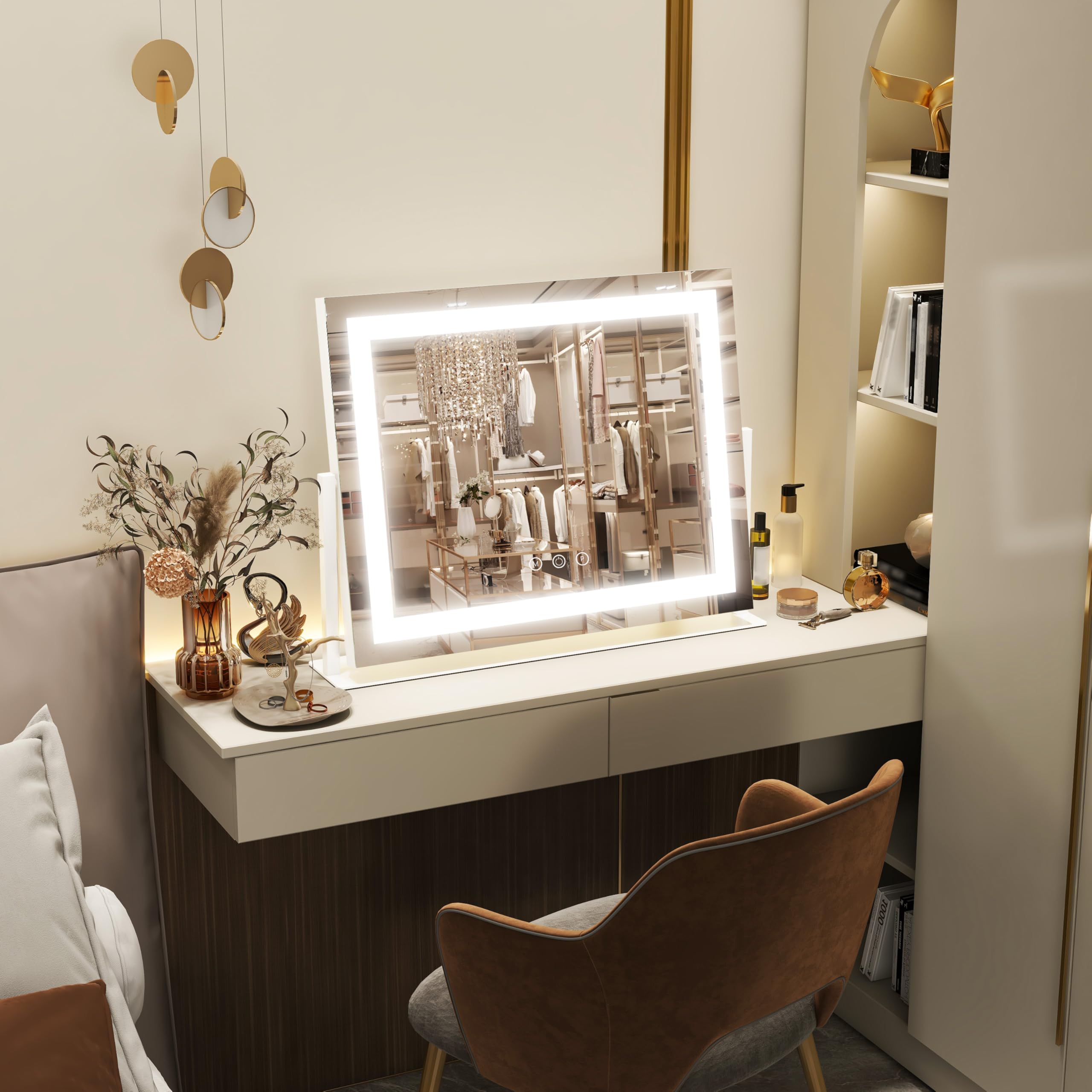 Grossissement 10x sur le miroir FENNIO vanité pour détails fins