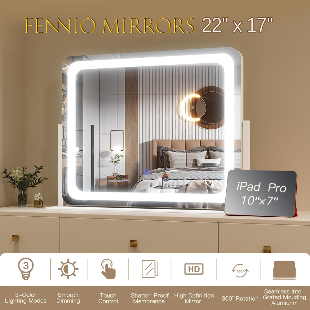 Utilisation sur bureau ou coiffeuse avec le miroir FENNIO