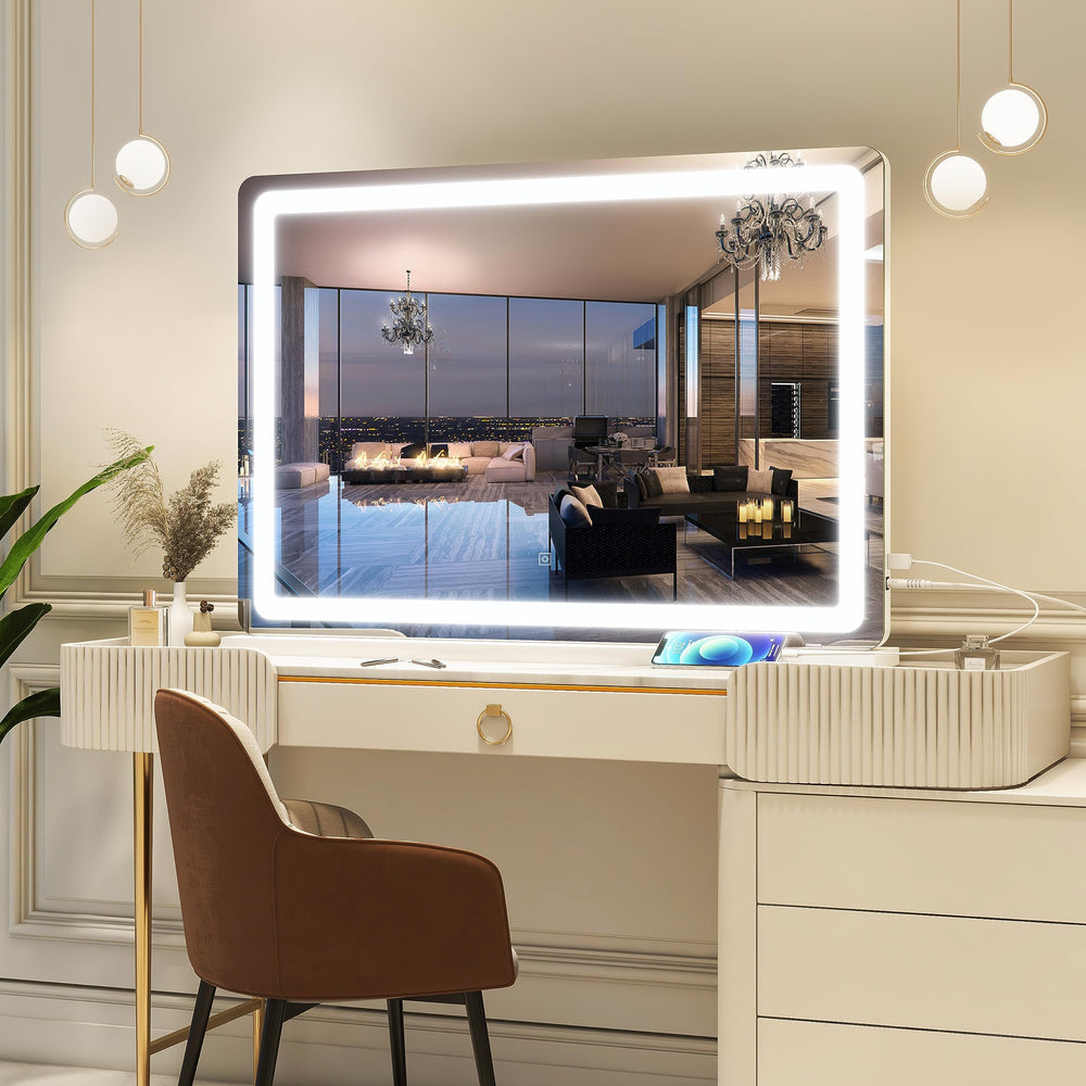 FENNIO Miroir vanité cadre en aluminium robuste et design élégant.