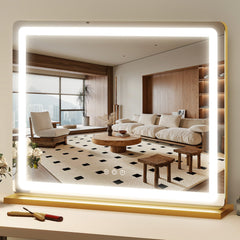 Miroir FENNIO vanité avec lumières LED pour maquillage précis et lumineux.