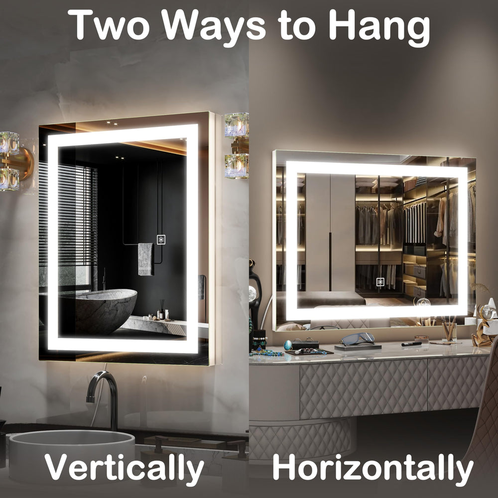 Miroir FENNIO vanité, base détachable pour usage sur bureau stable.