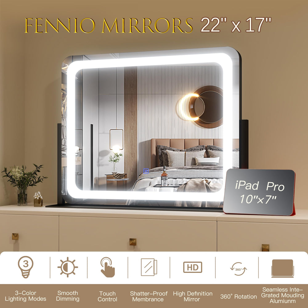 Miroir FENNIO au design rond minimaliste et élégant