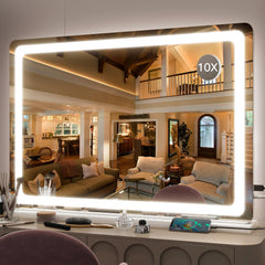 FENNIO Miroir vanité lumineux 32x22, vue d’ensemble claire pour le maquillage précis.