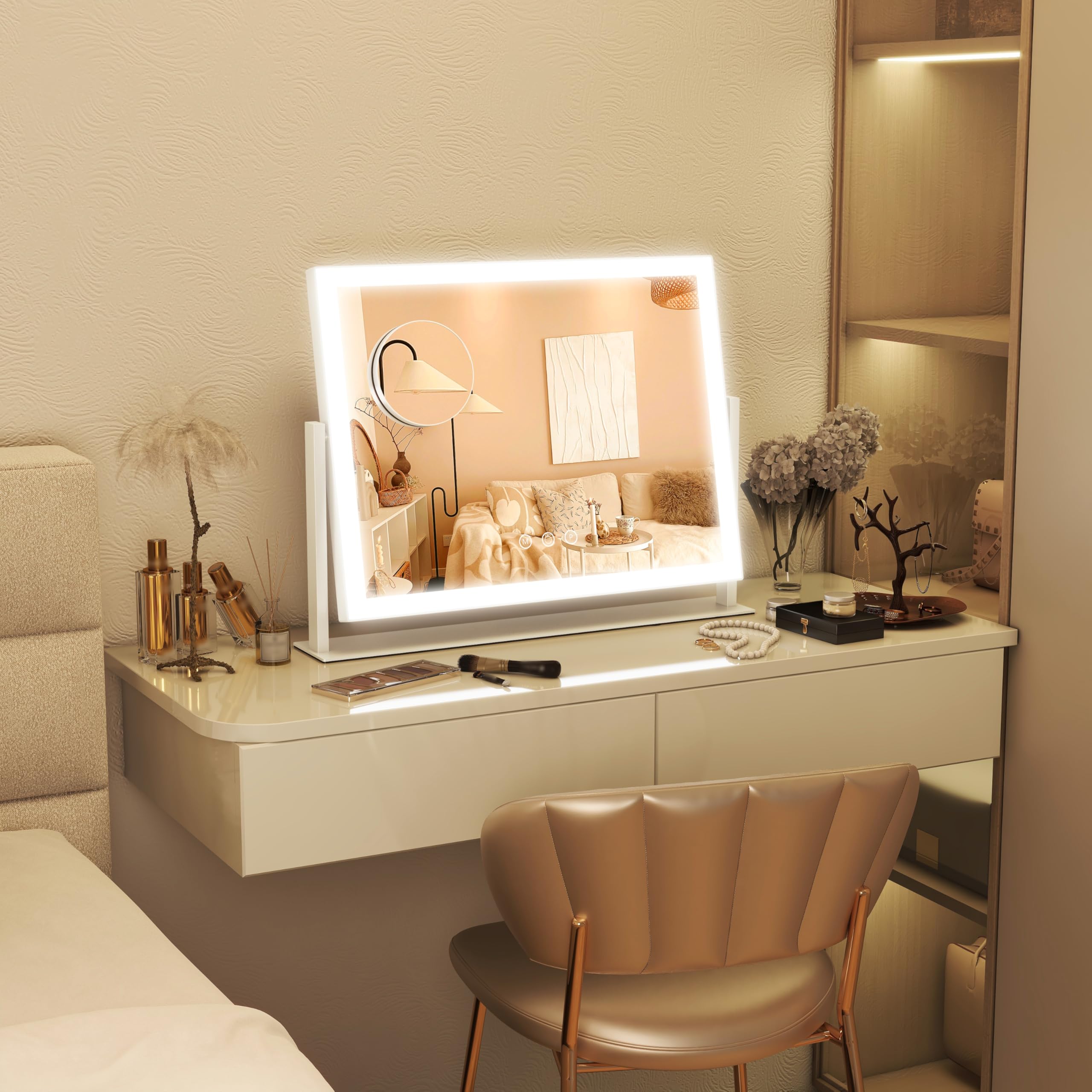 Miroir FENNIO design compact et élégant pour bureau.