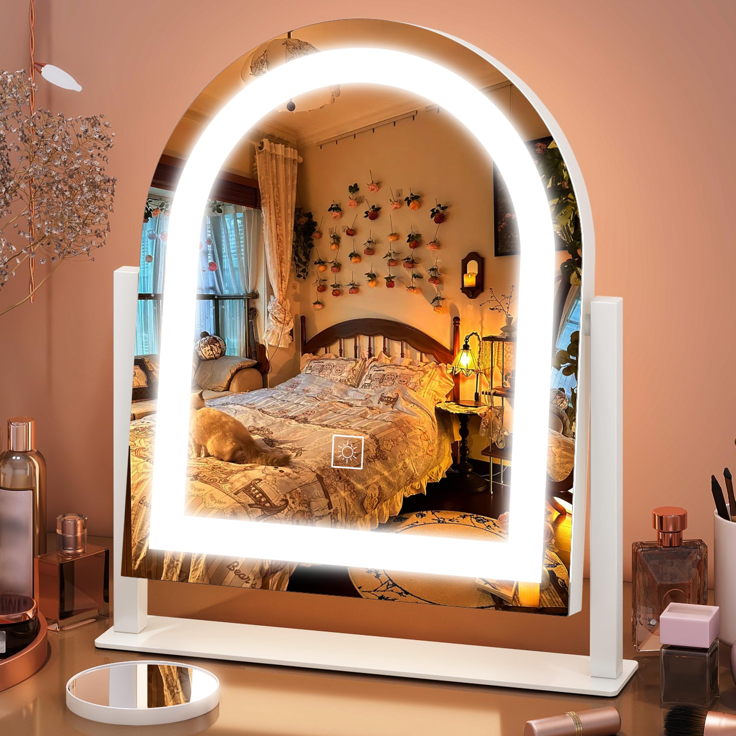 Miroir FENNIO avec lumières 15x13 pour un maquillage précis sur table