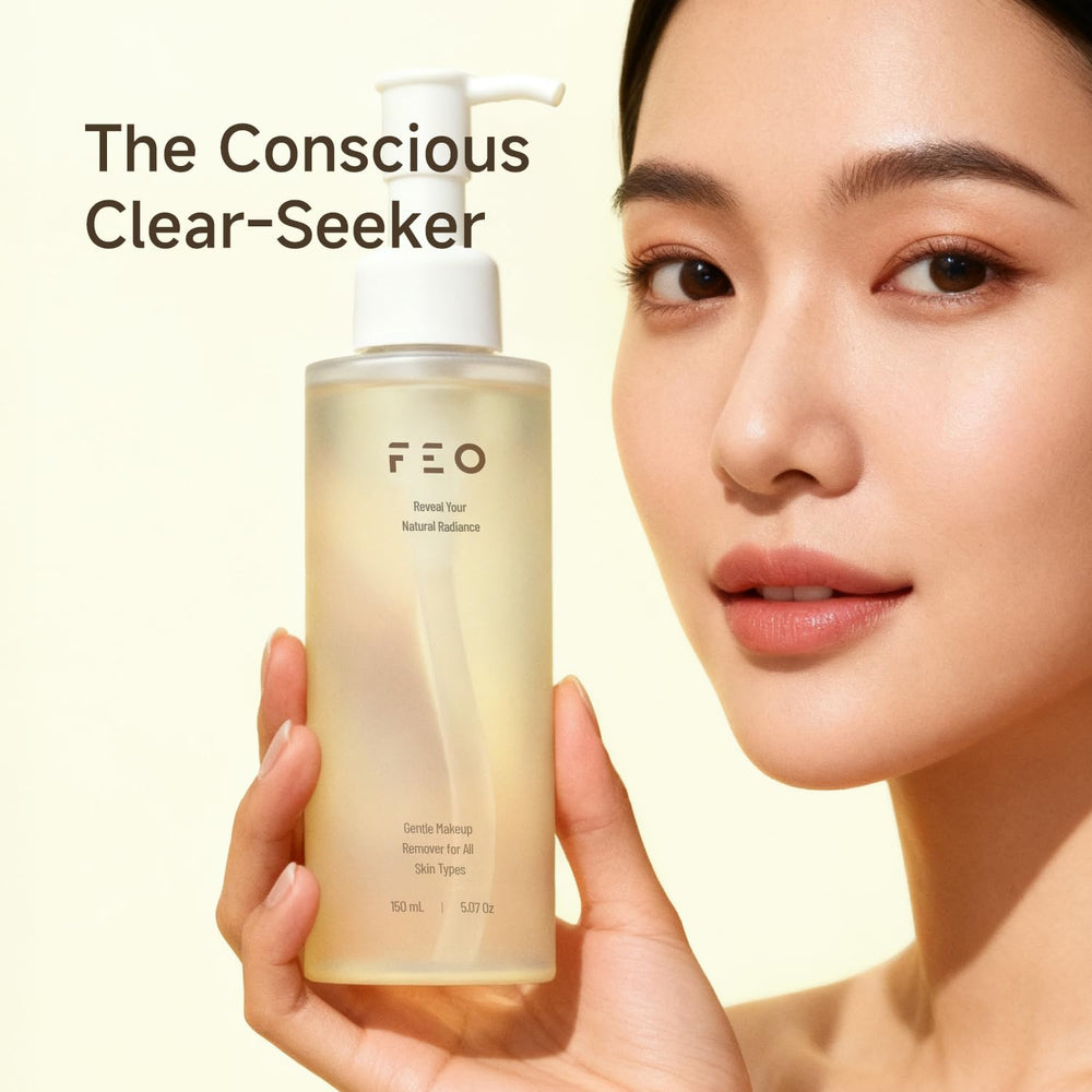 Texture émulsion-lait FEO, sensation légère qui se rince facilement et laisse la peau douce.
