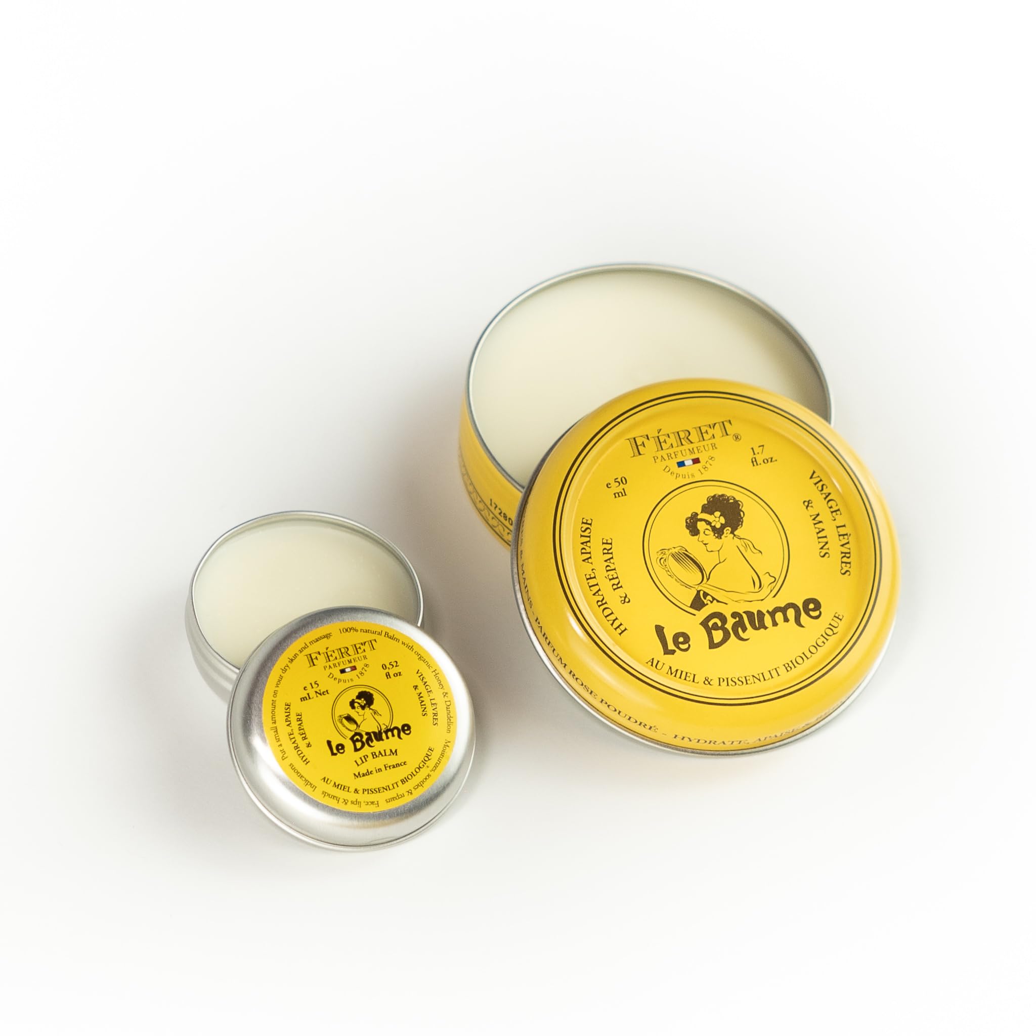 Feret Parfumeur Le Baume Rose Poudré contient karité et miel nourrissants.