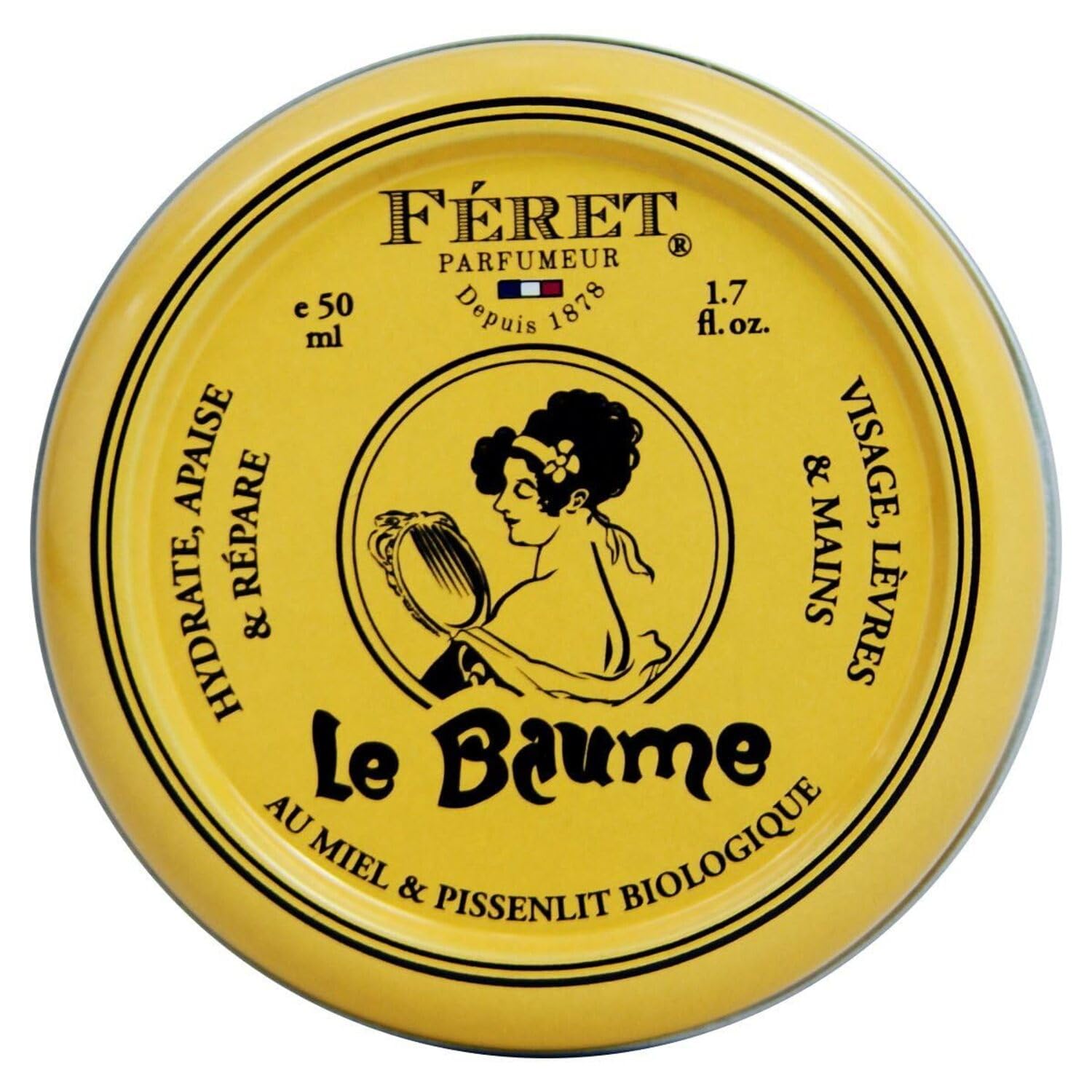 Baume Feret Parfumeur Multi-Usages Rose Poudré dans son pot – hydratation durable pour lèvres et peau.