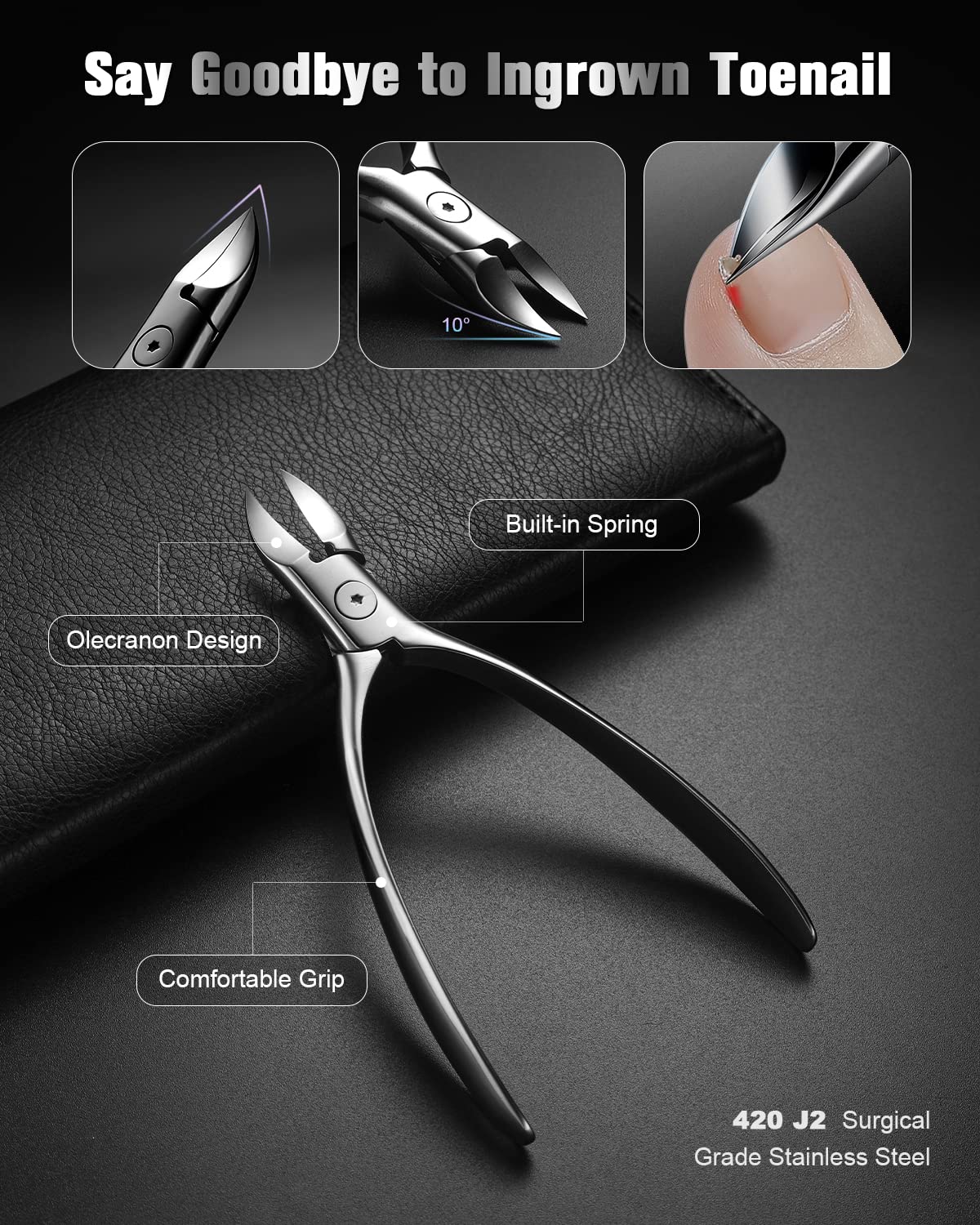 Ciseaux-ongles FERYES robustes offrant une coupe nette.