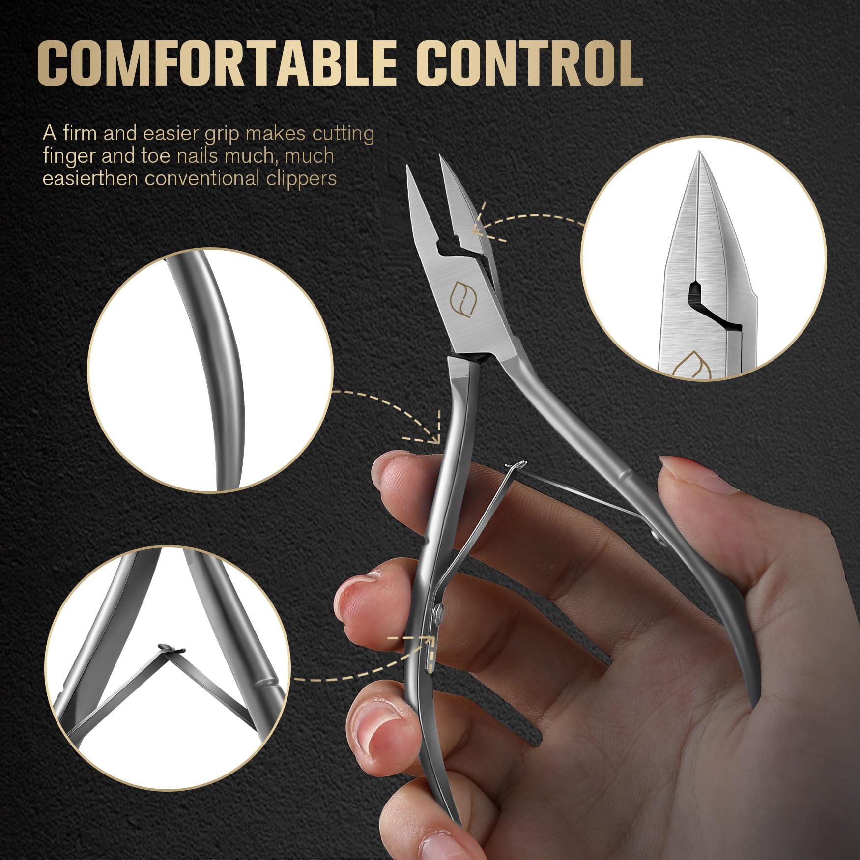 FERYES coupe-ongles droit met en évidence la lame 16 mm.