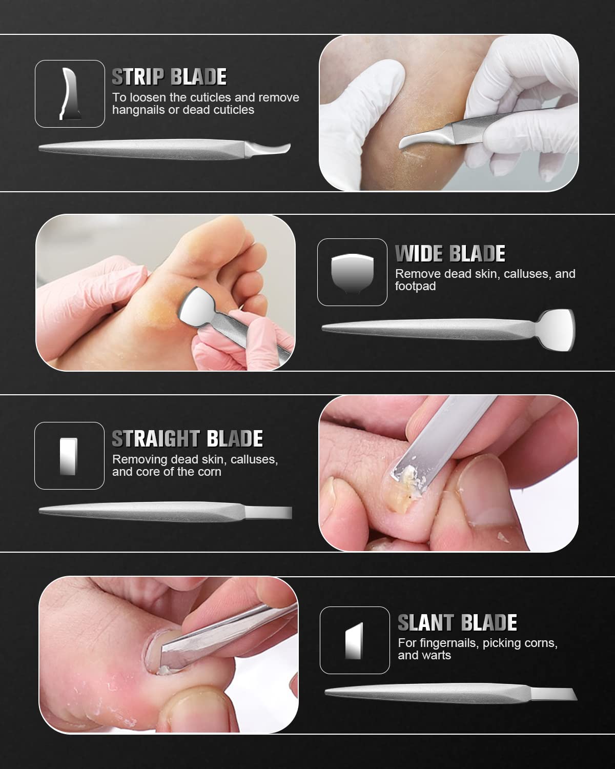 Couteau plat FERYES pour tailler et façonner les ongles.