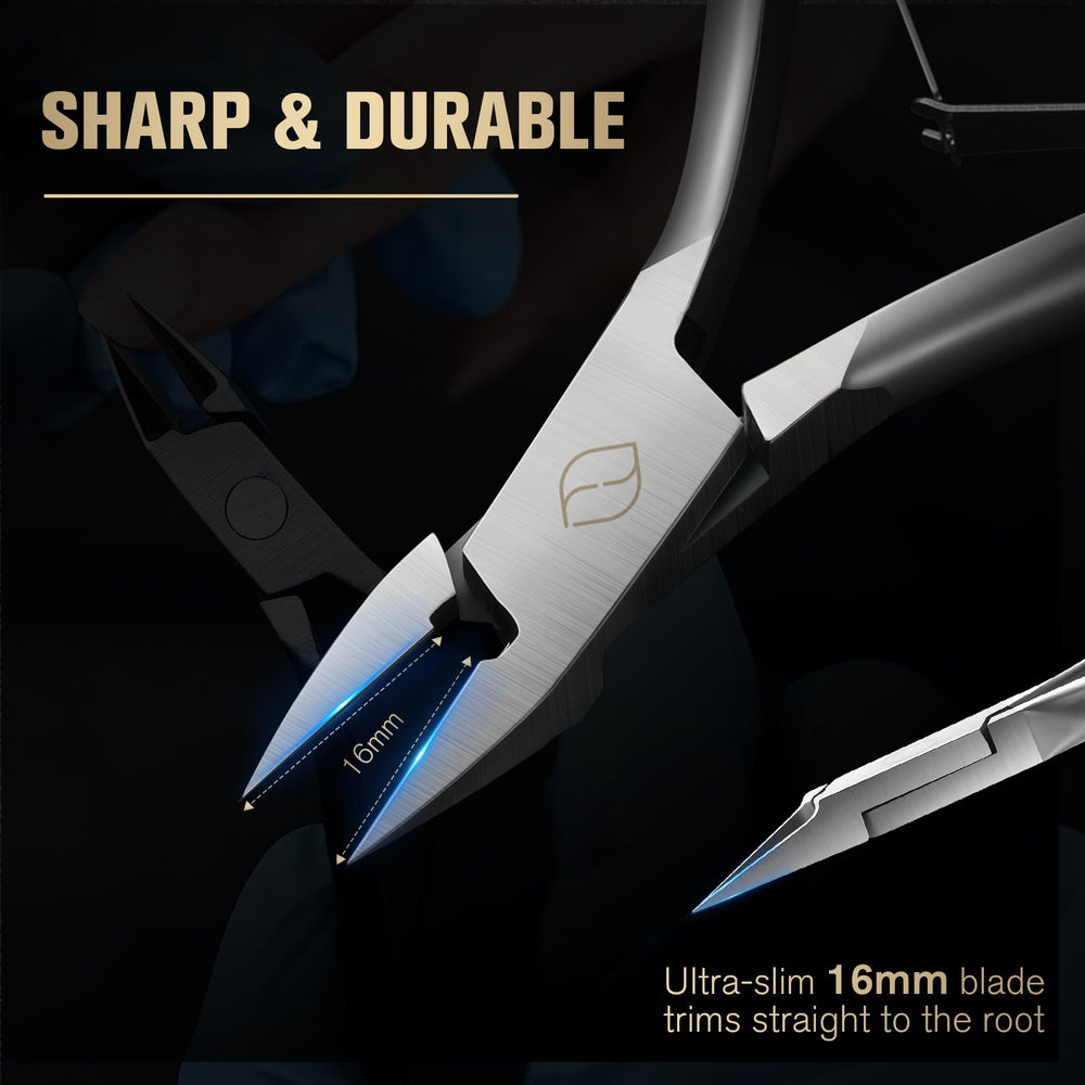 FERYES poignée ergonomique assure une prise sûre lors du soin des ongles.