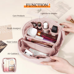 Festivalment pochette maquillage avec 5 compartiments pour un rangement clair.