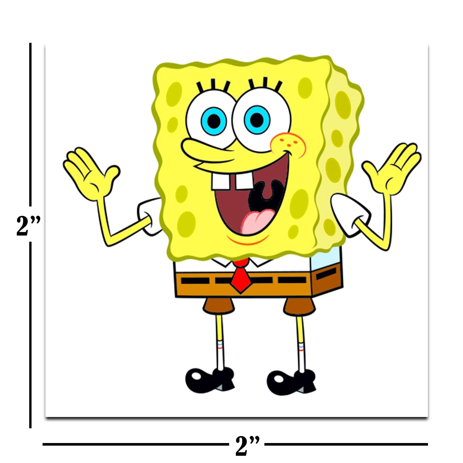 Feuilles de tatouages Spongebob montrant plusieurs motifs 2 po x 2 po.