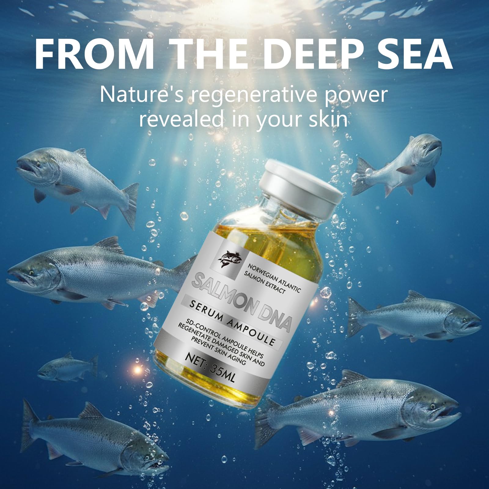 Feulover Sérum ADN Saumon avant-après peau: peau plus lumineuse après utilisation.