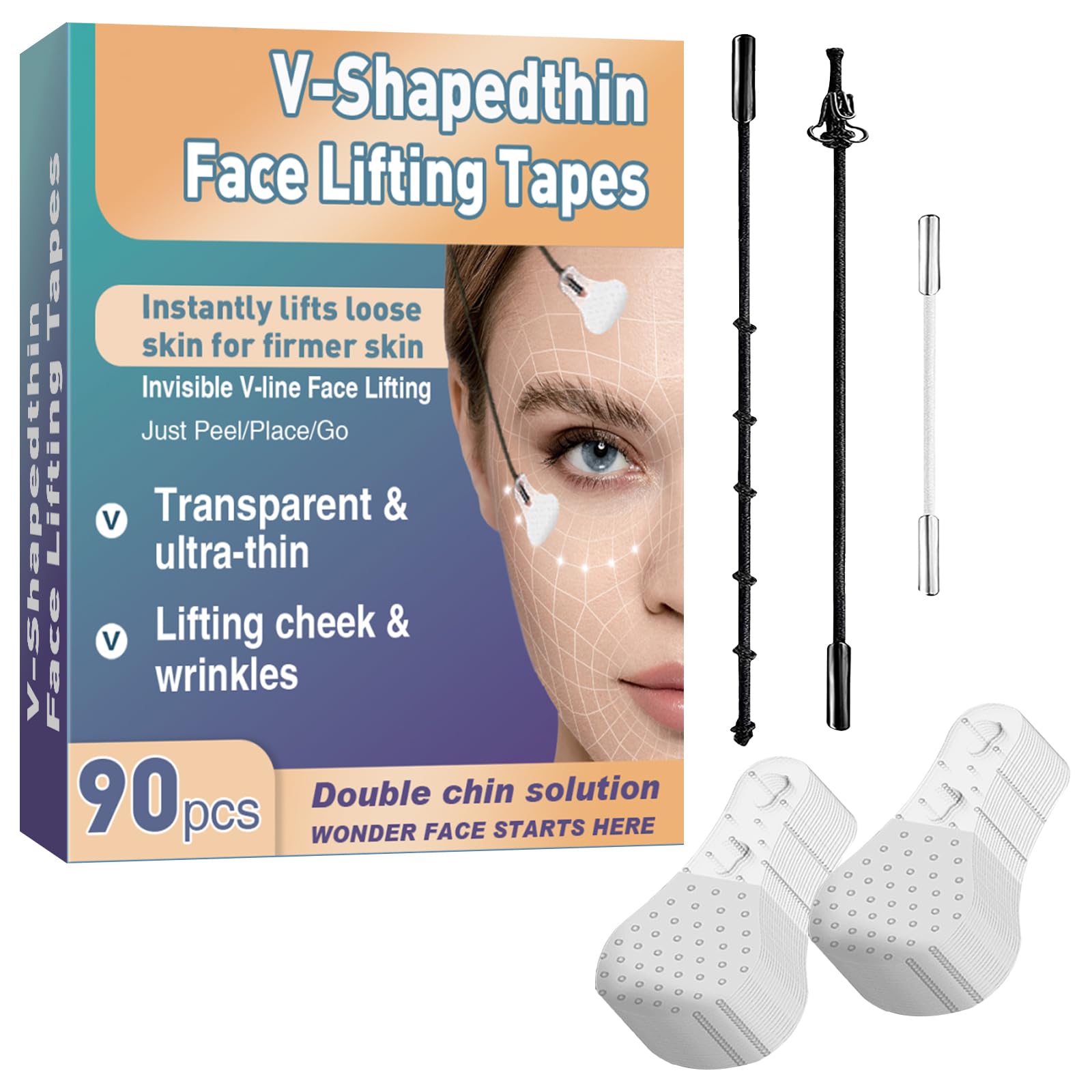 Feulover tape visage invisible levage pour raffermir et lisser le contour.