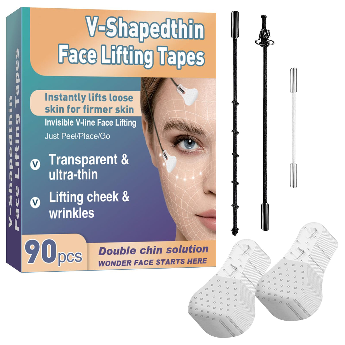 Feulover tape visage invisible levage pour raffermir et lisser le contour.
