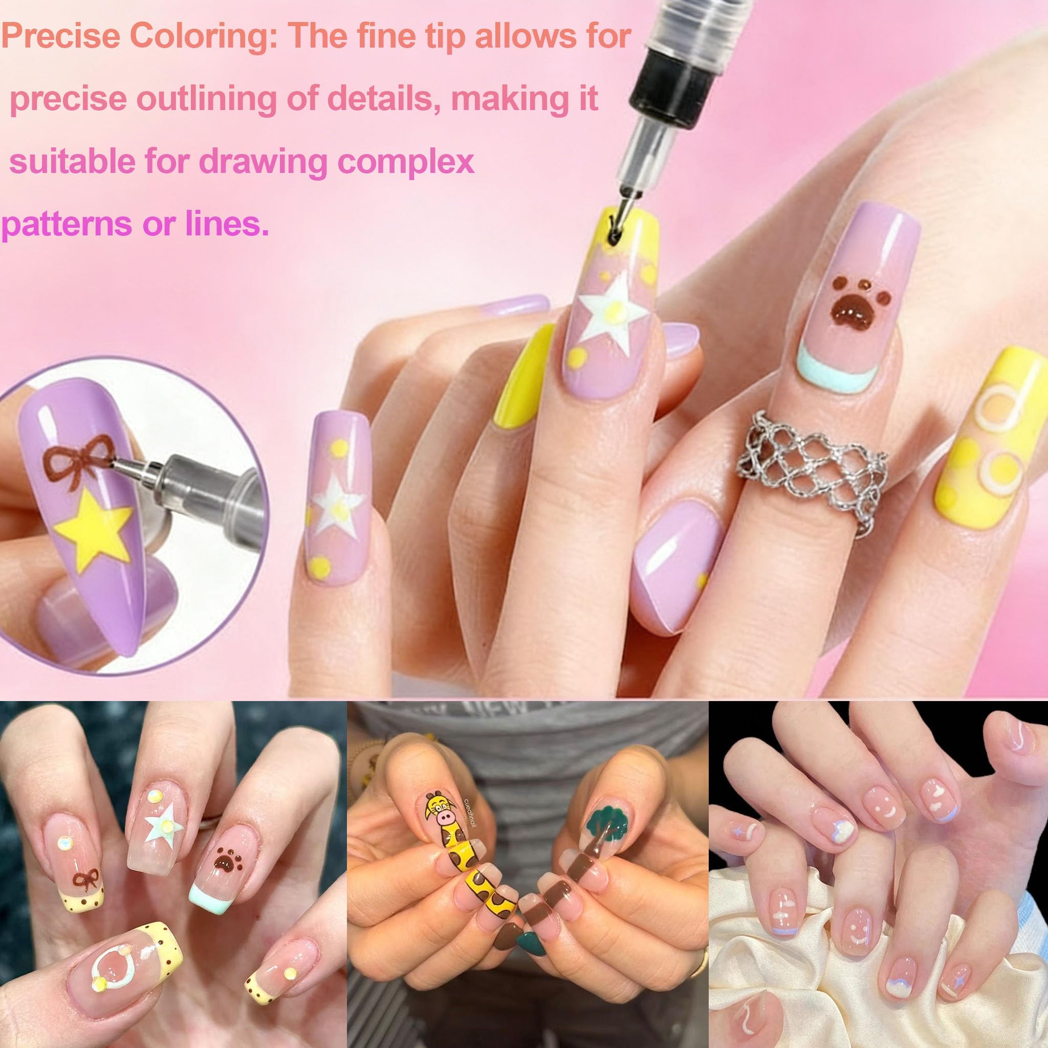 Séchage rapide et encre durable avec les feutres art des ongles 12 couleurs.