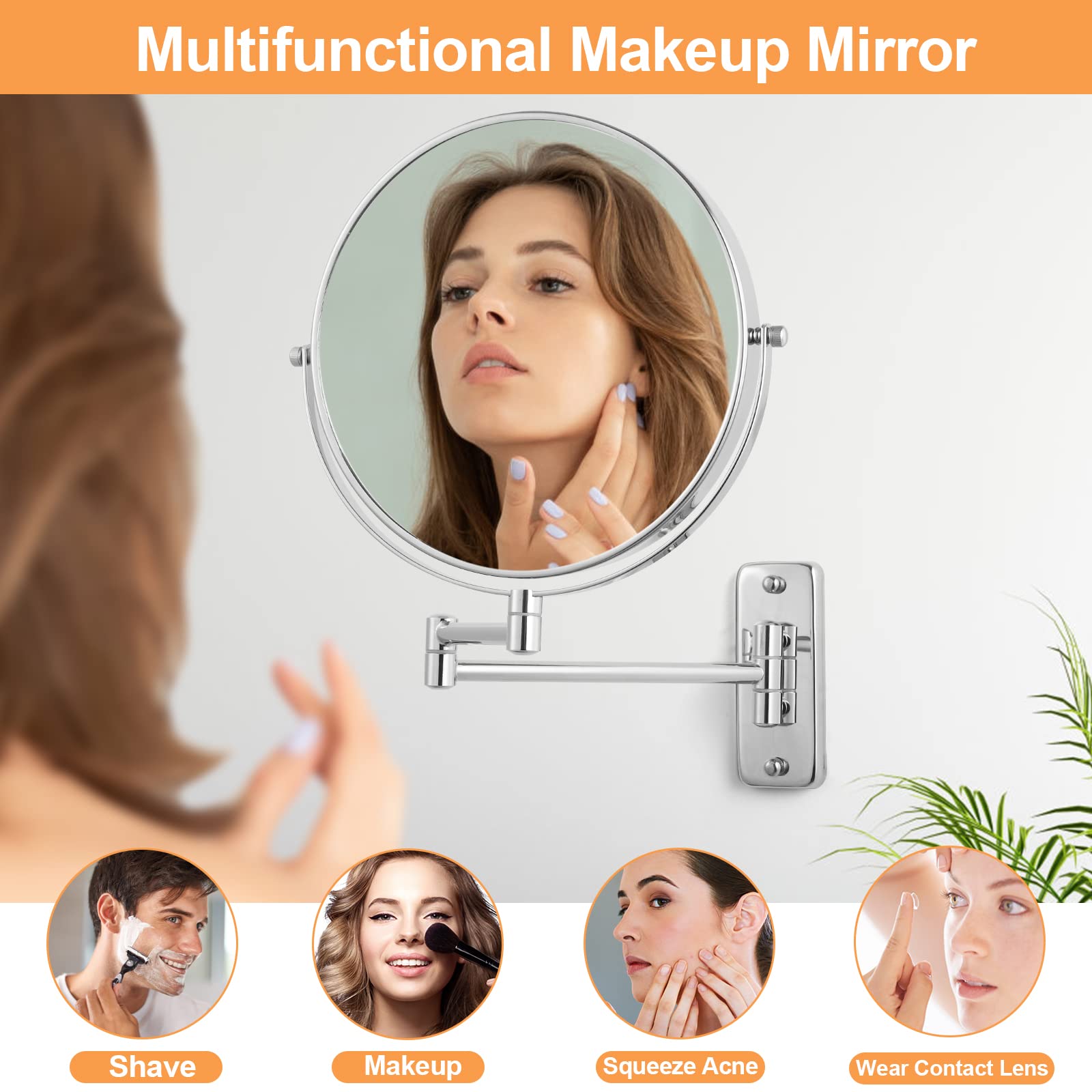 Miroir FFowcye sans lumière intégré, design simple et discret.
