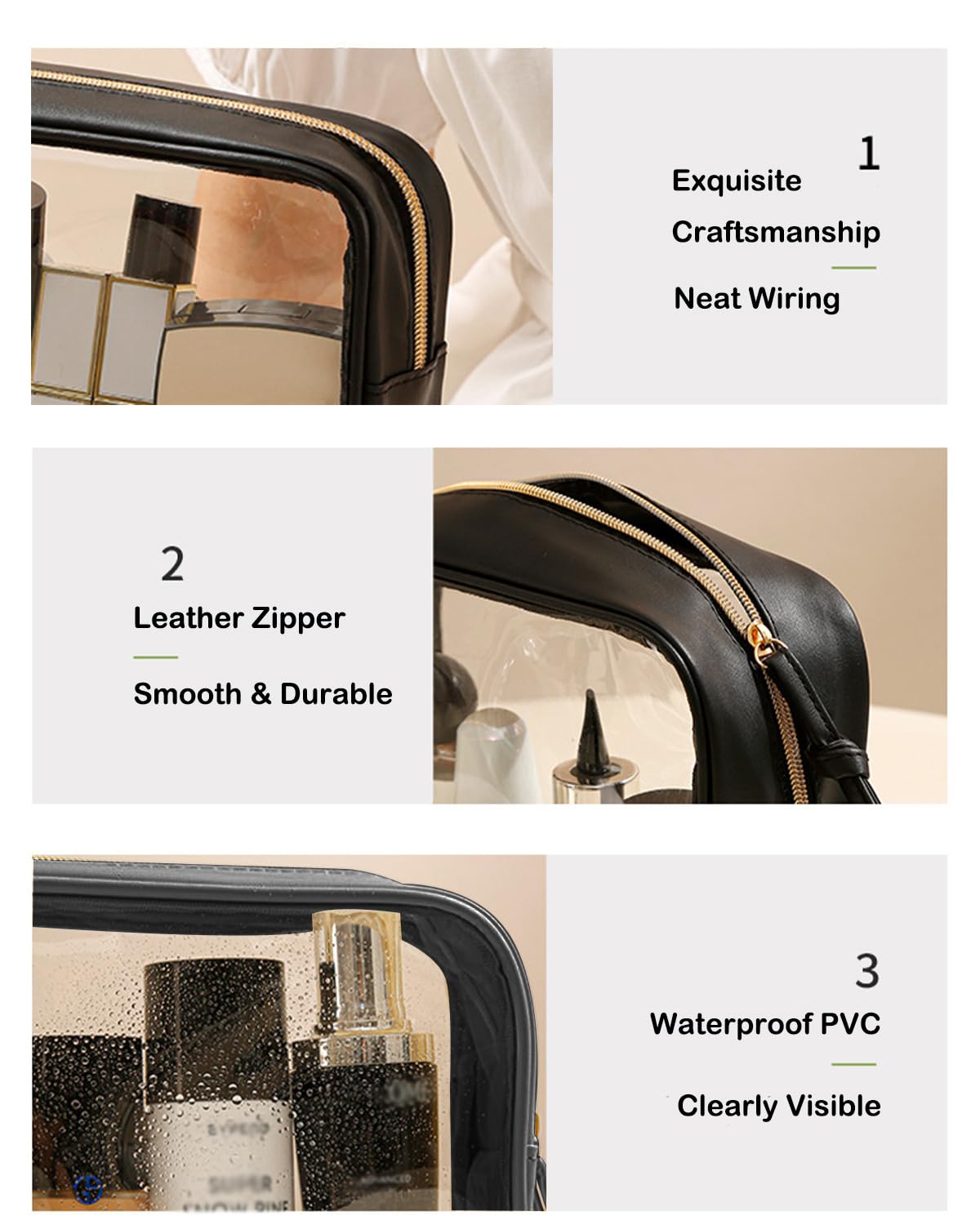 FFpaw conformité TSA, trousse transparente pratique pour l'aéroport.