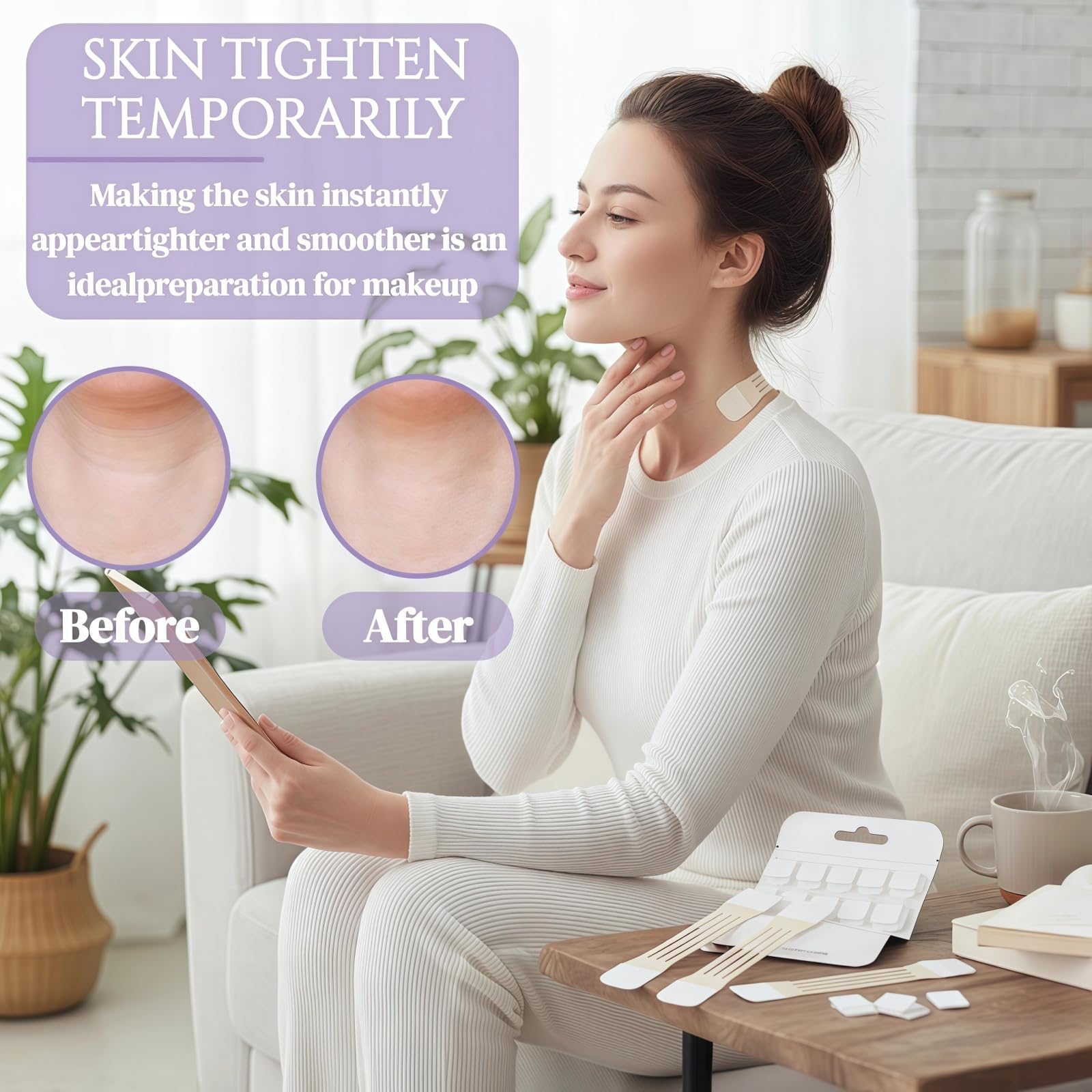 FHH Neck Lift Tape - effet lifting invisible et naturel sur le décolleté.