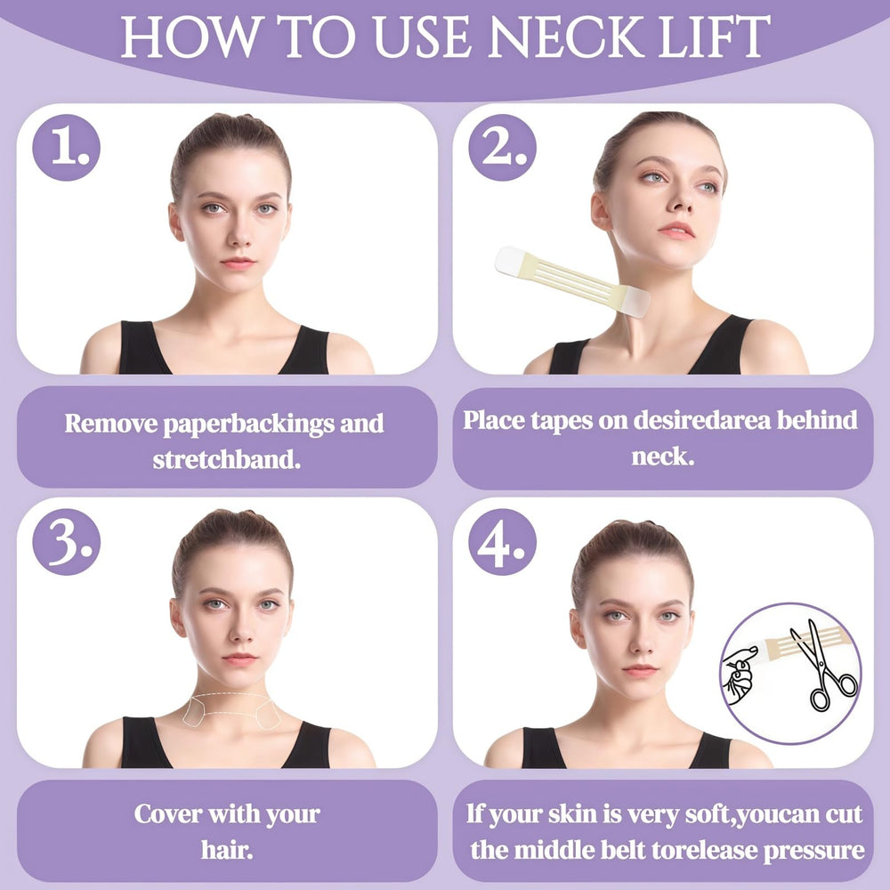 FHH Neck Lift Tape - produit hypoallergénique adapté à tous les types de peau.