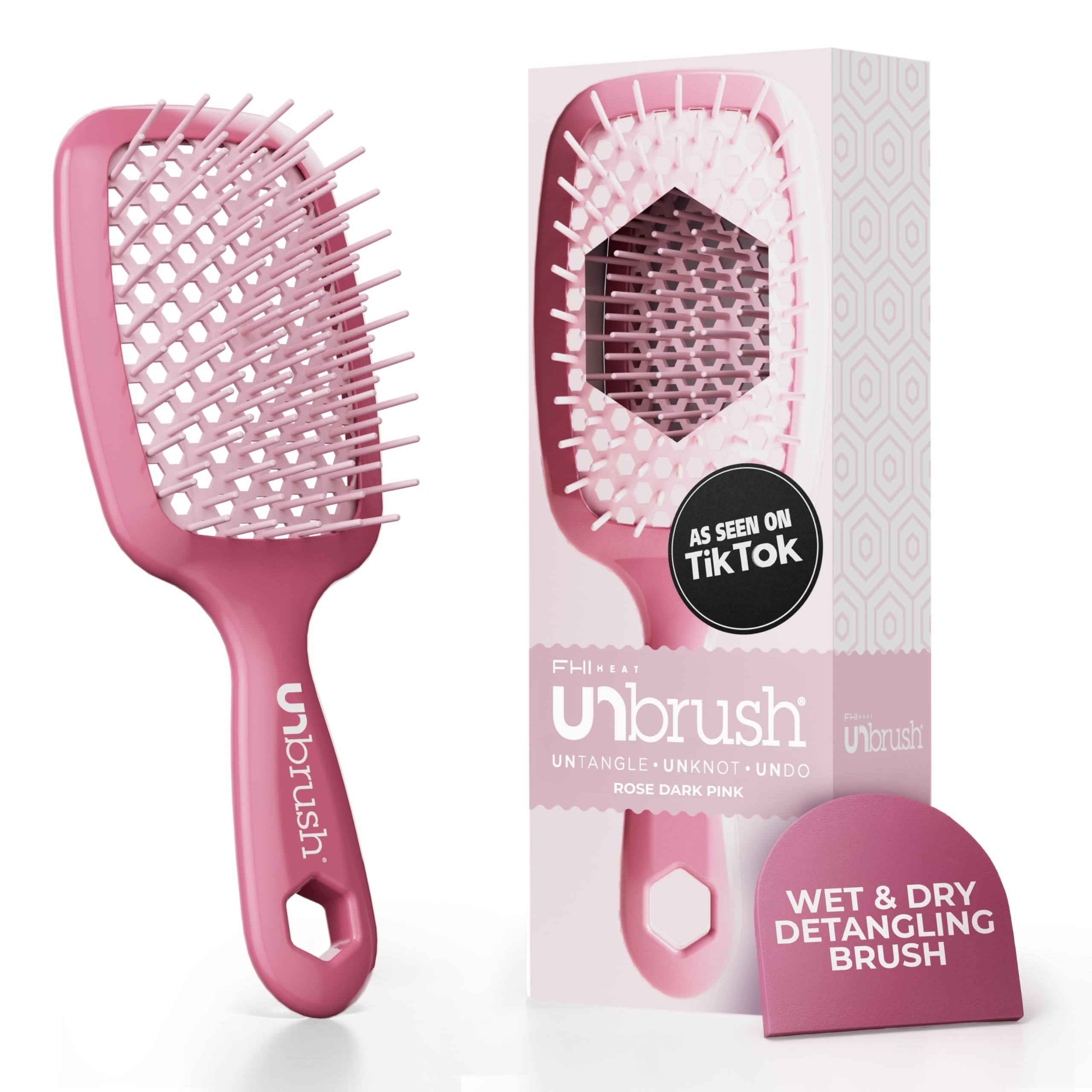 Brosse UNbrush de FHI Heat démonte les nœuds en douceur pour tous types de cheveux.