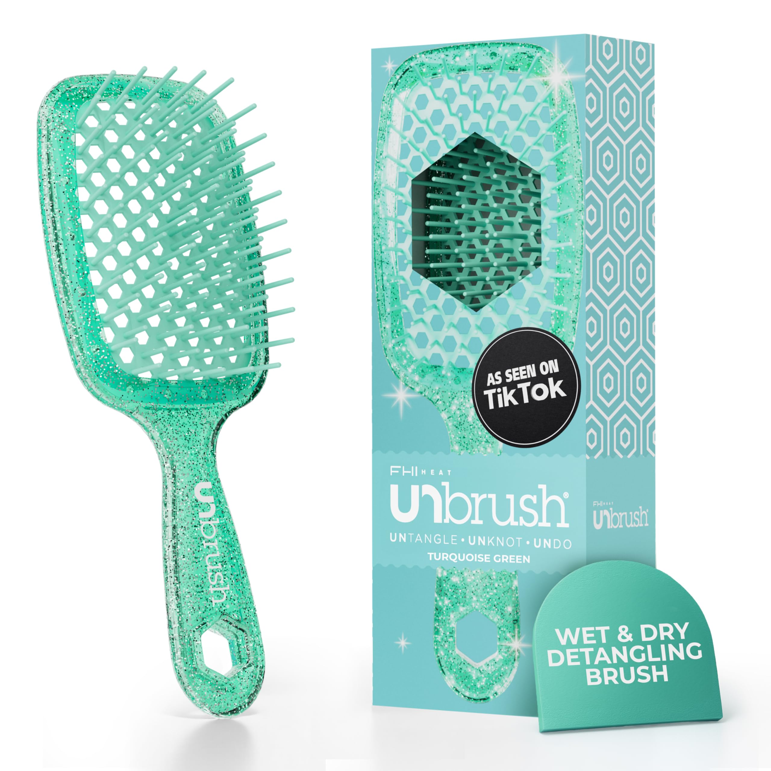FHI Heat UNbrush, brosse démêlante pour cheveux mouillés et secs, sans douleur.