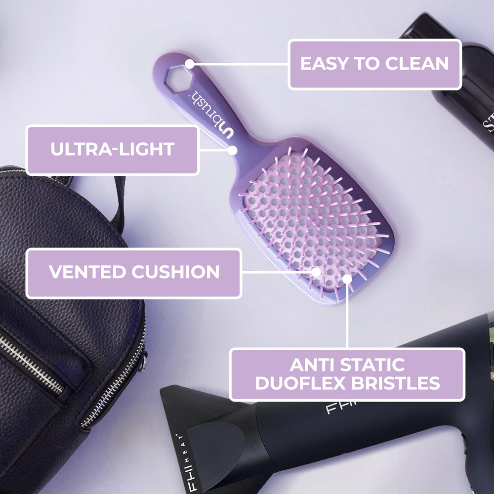 Coussin ventilé — réduction du séchage, brosse légère.