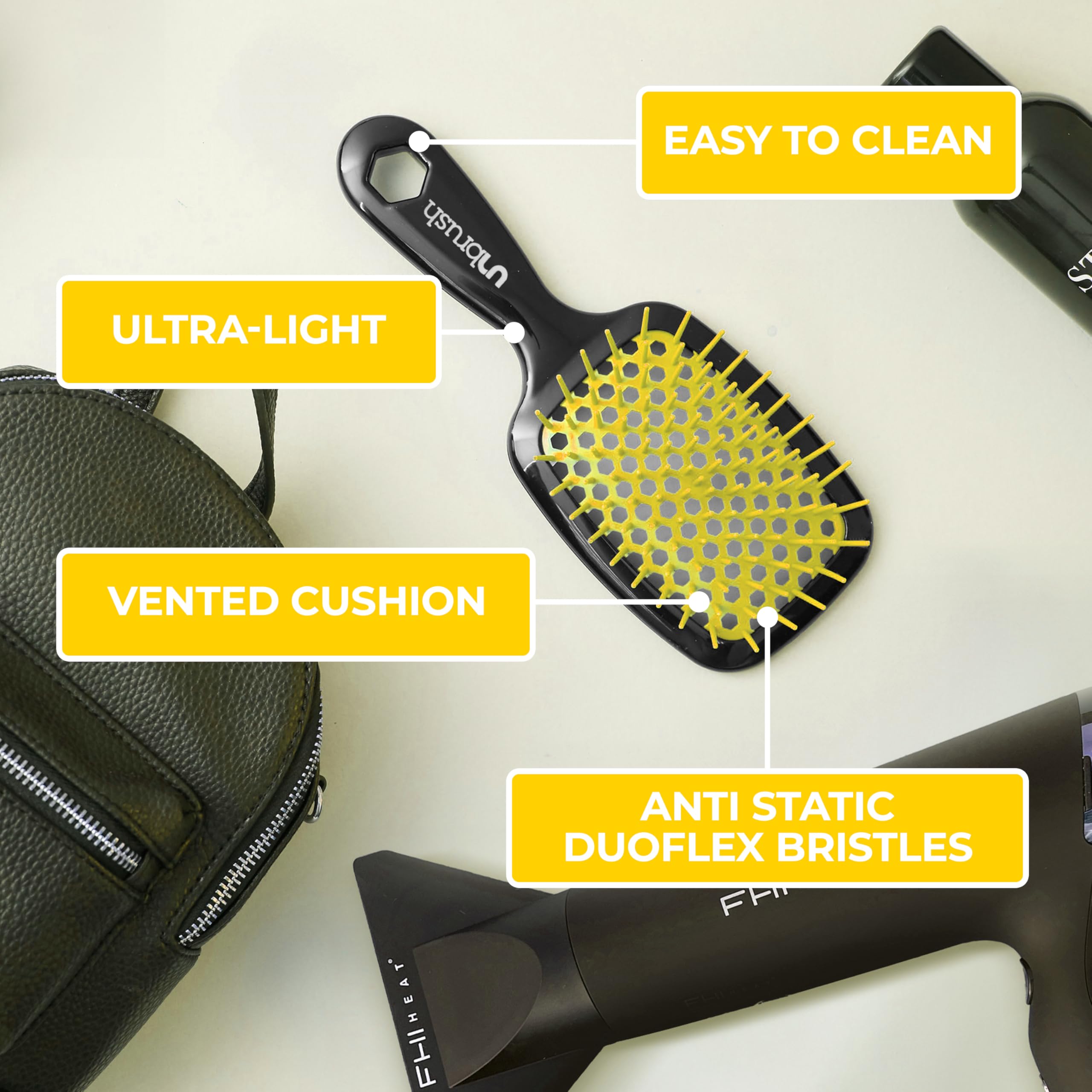 Démêlage sur cheveux épais avec FHI Heat UNbrush sans casse