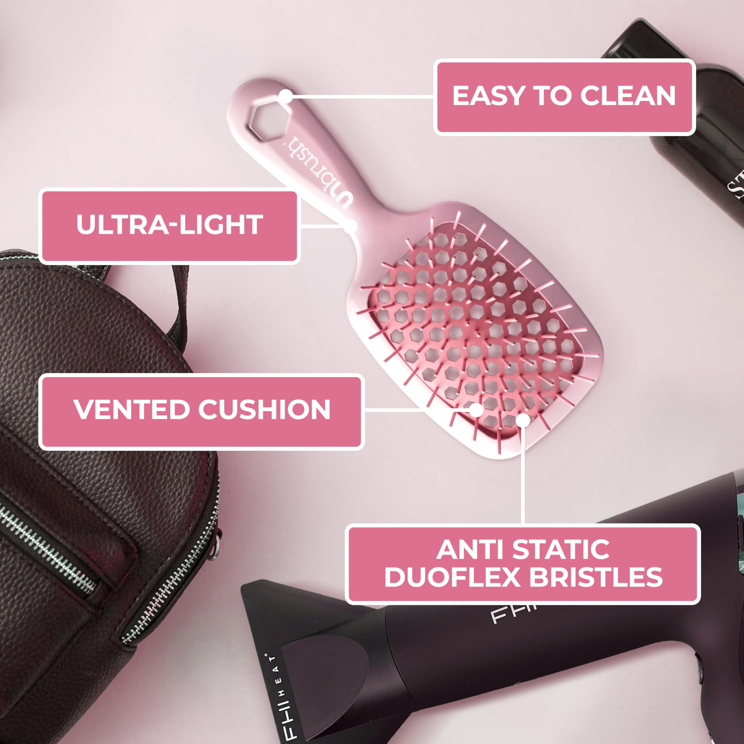 UNbrush mini de FHI Heat: nettoyage facile pour un usage nomade.