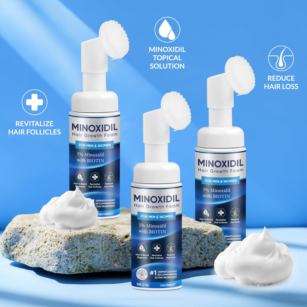 Figtorus Mousse Minoxidil : huile de ricin nourrissante pour le cuir chevelu.