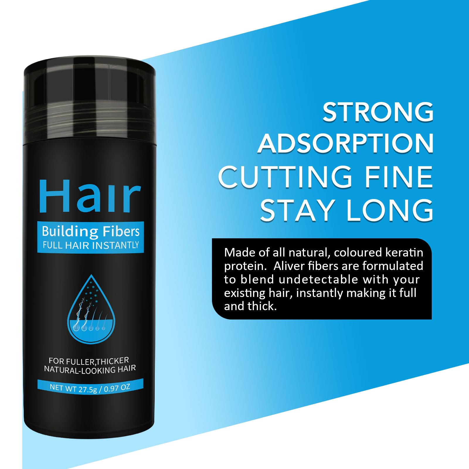 find back fibres capillaires brun foncé – Application facile sur les zones clairsemées.