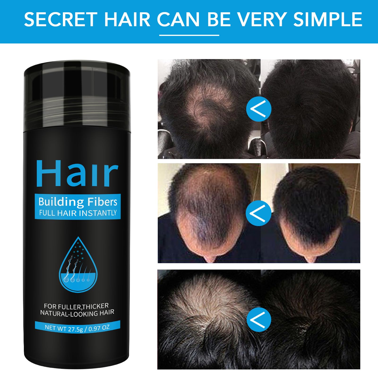 find back fibres capillaires brun foncé – Fini naturel sans allergènes agressifs.