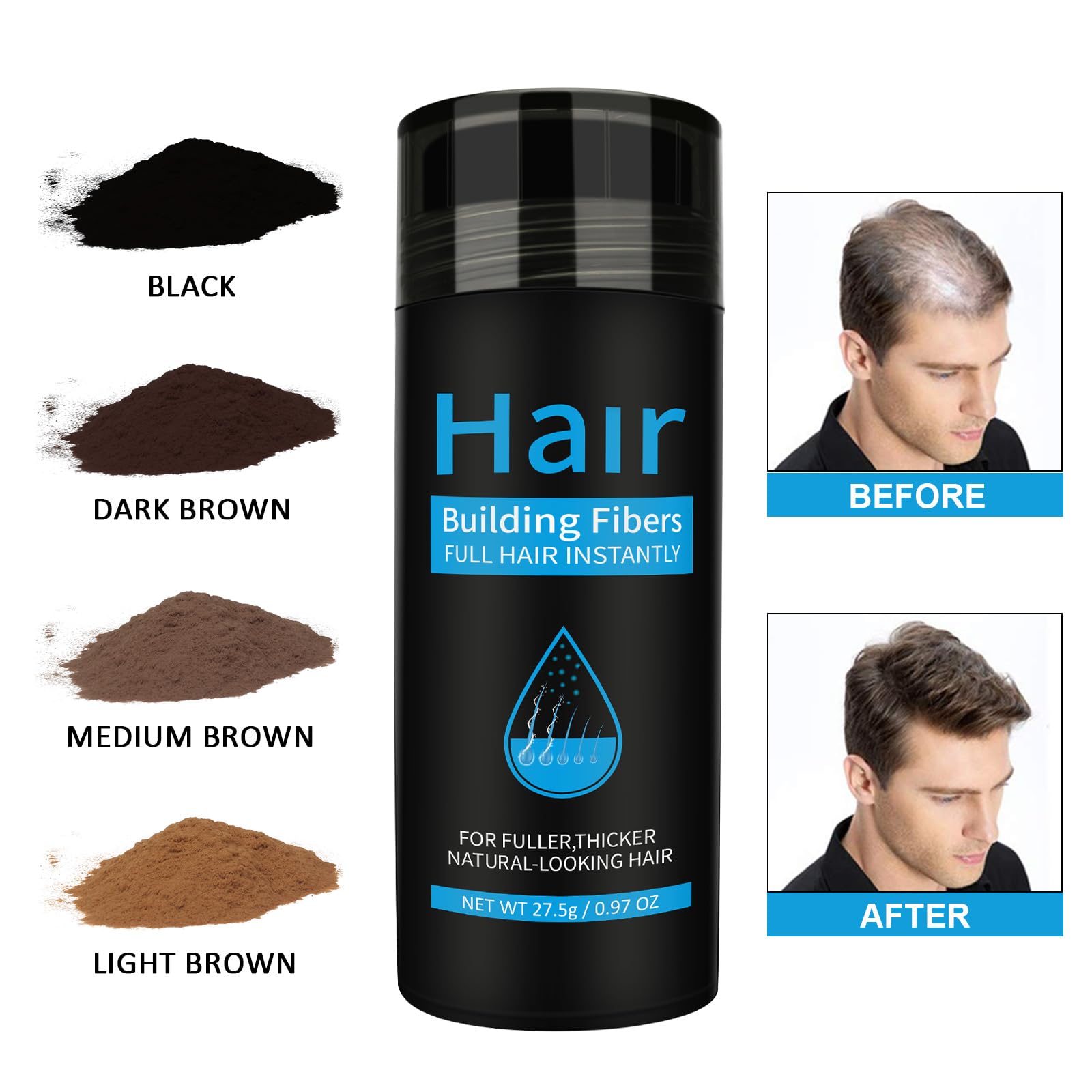 find back fibres keratine naturelles – Fusion en texture réaliste pour cheveux plus épais.