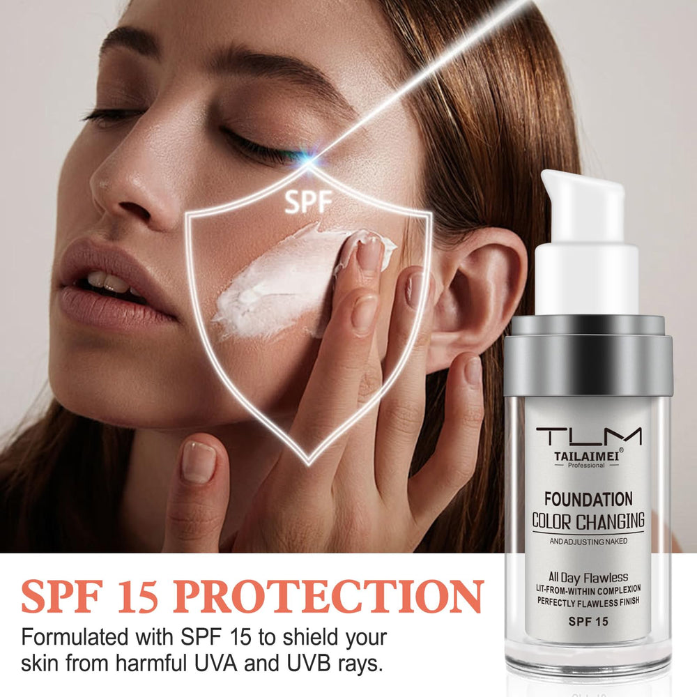 Find Back fond teint texture liquide lisse et fini soyeux.
