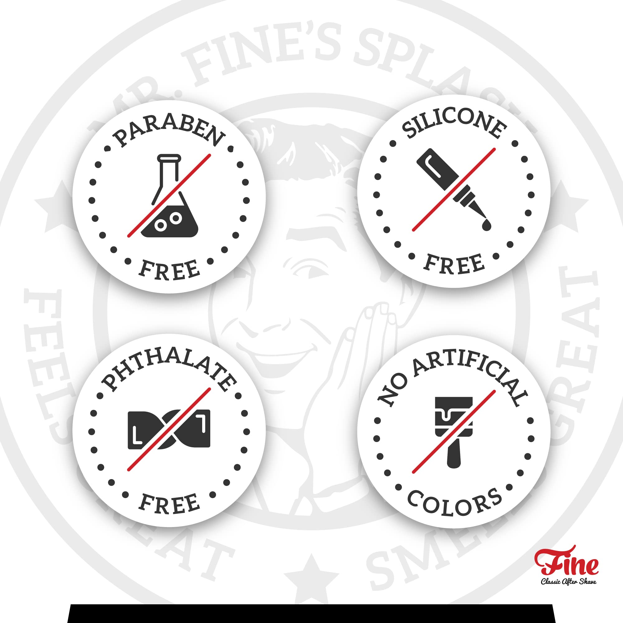 Fine après-rasage application manuelle sur zones rasées pour fini frais