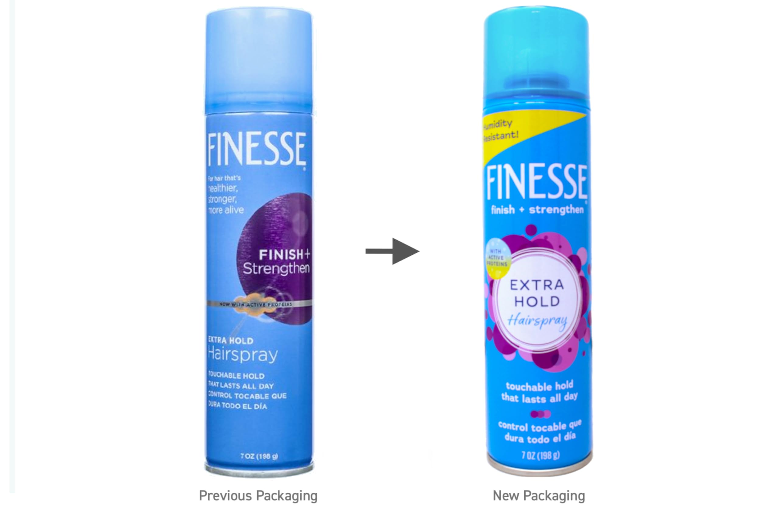 Finesse hairspray with active proteins offering conditioning benefits.