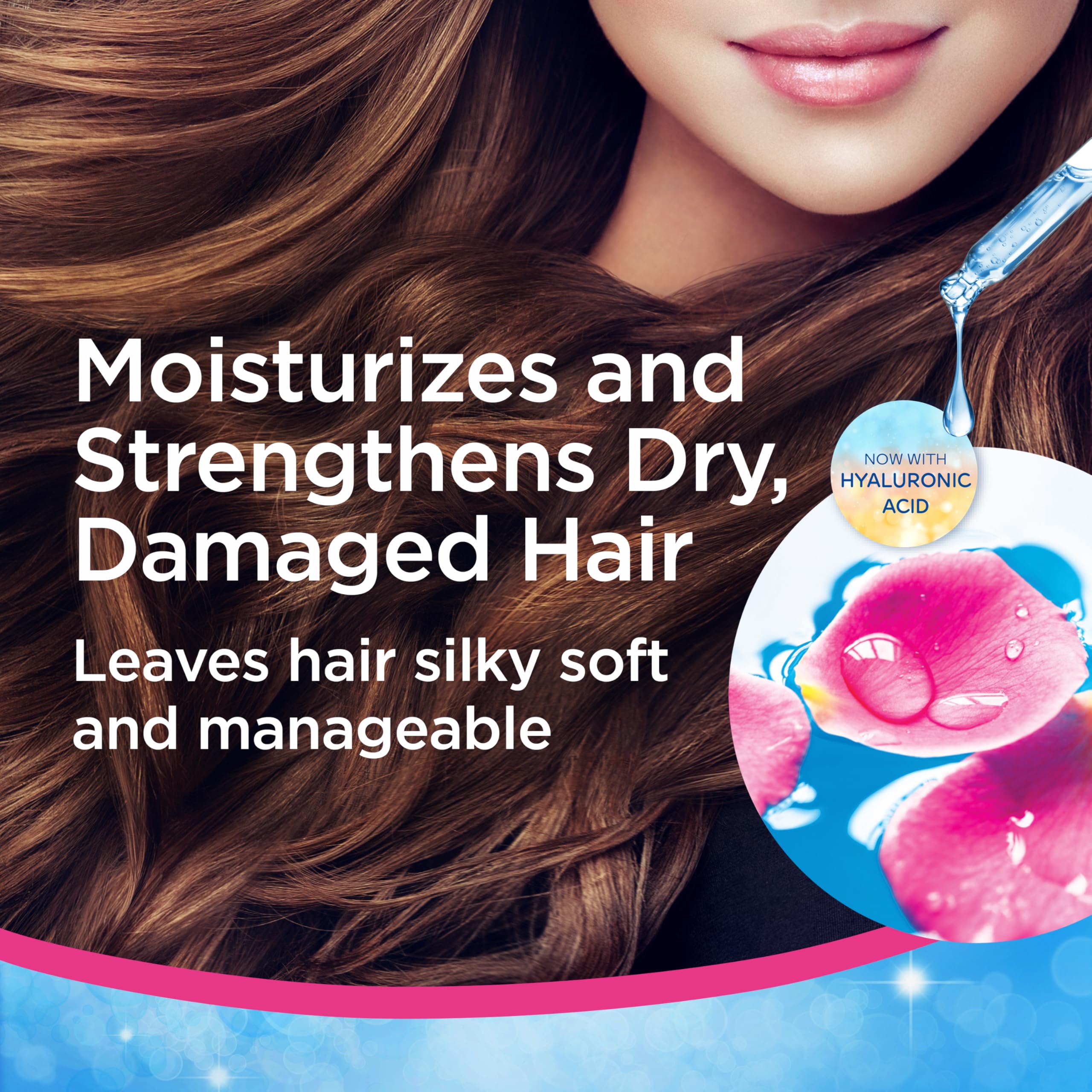FINESSE Restore + Strengthen, texture crème visible, douceur et démêlage facilité.