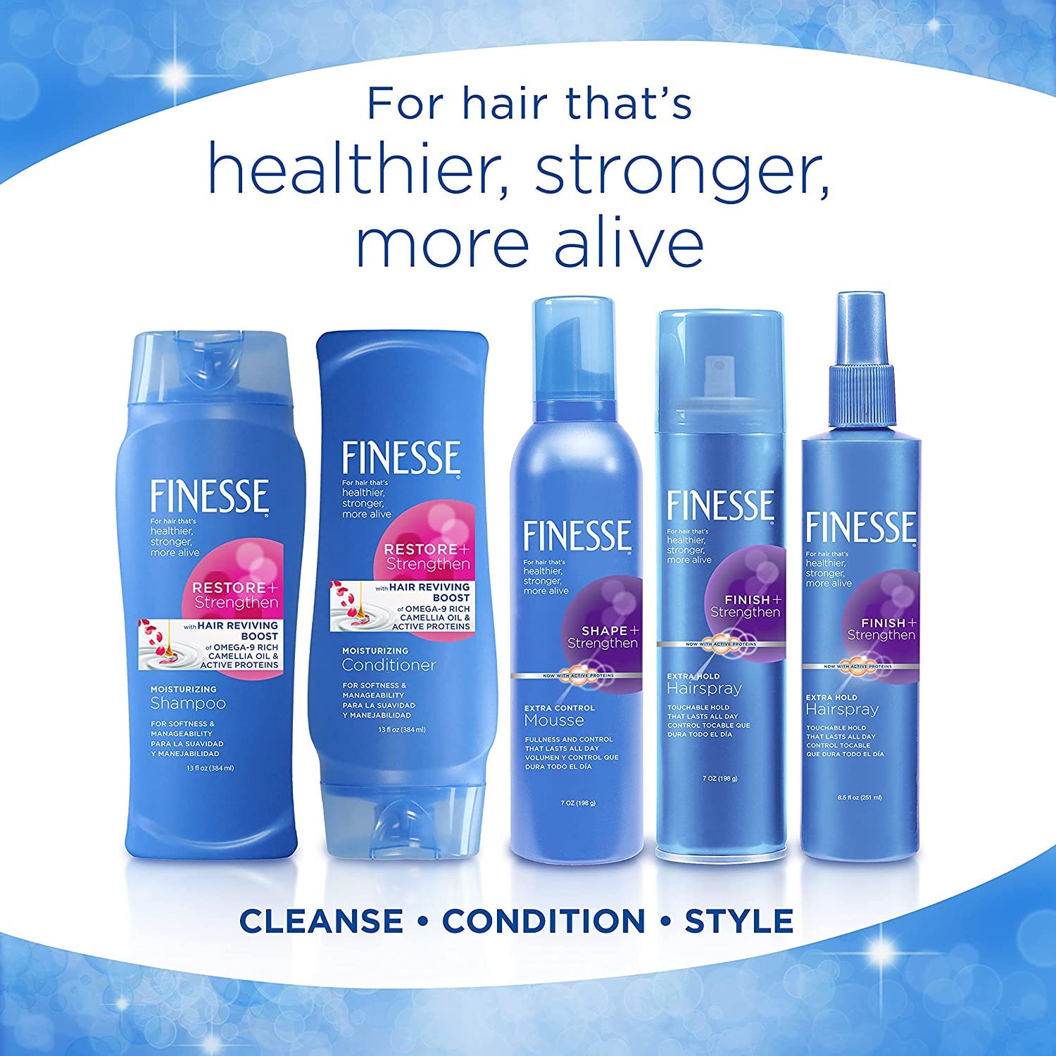 Finesse Restore: coiffage facilité même sur cheveux mouillés.
