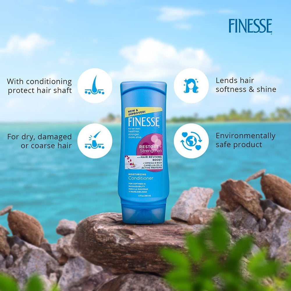 Finesse Restore: texture crèmeuse facilitant le coiffage quotidien.