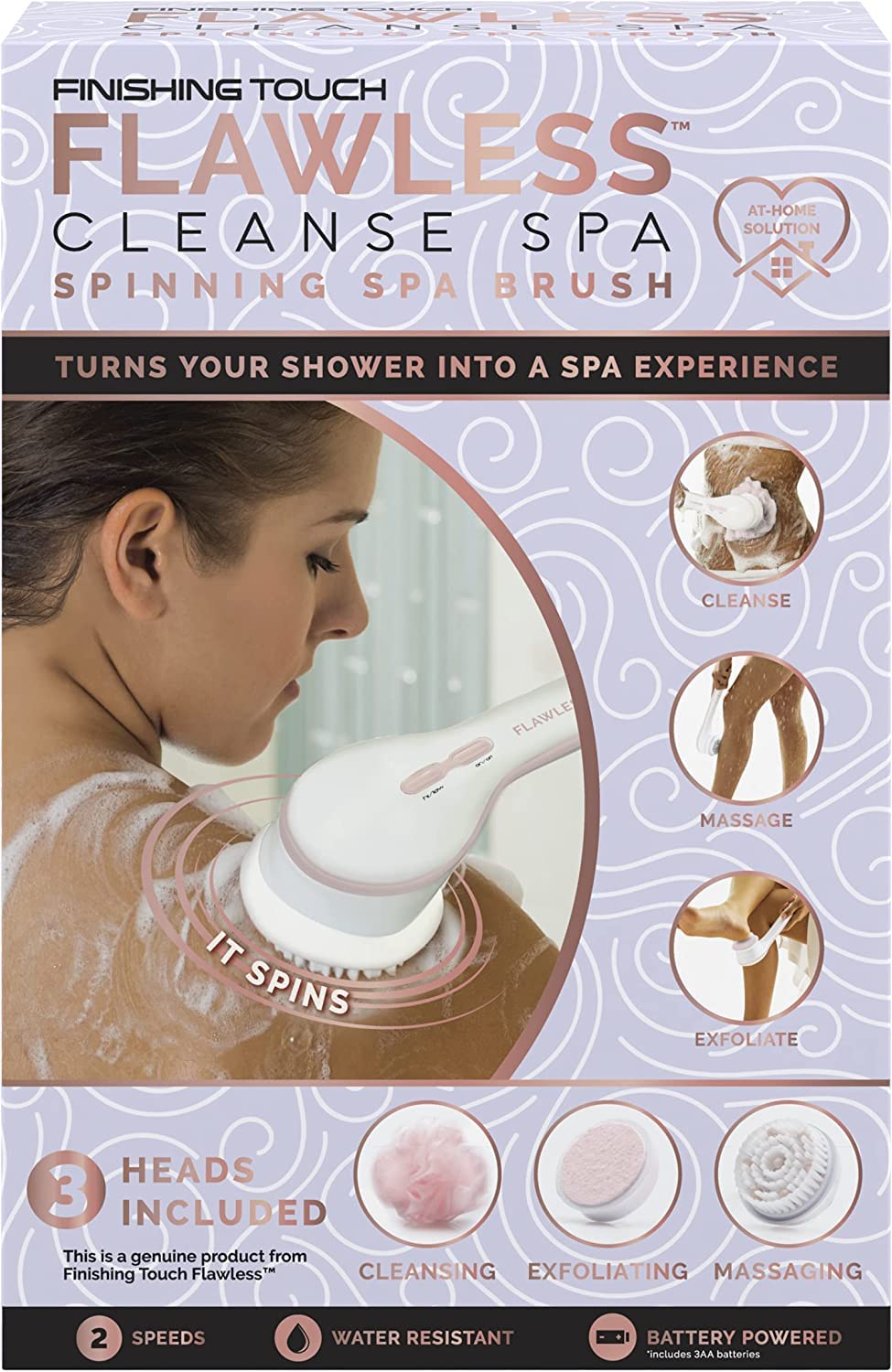 Brosse Finishing Touch Flawless Cleanse Spa design-ergo pour une prise en main confortable.