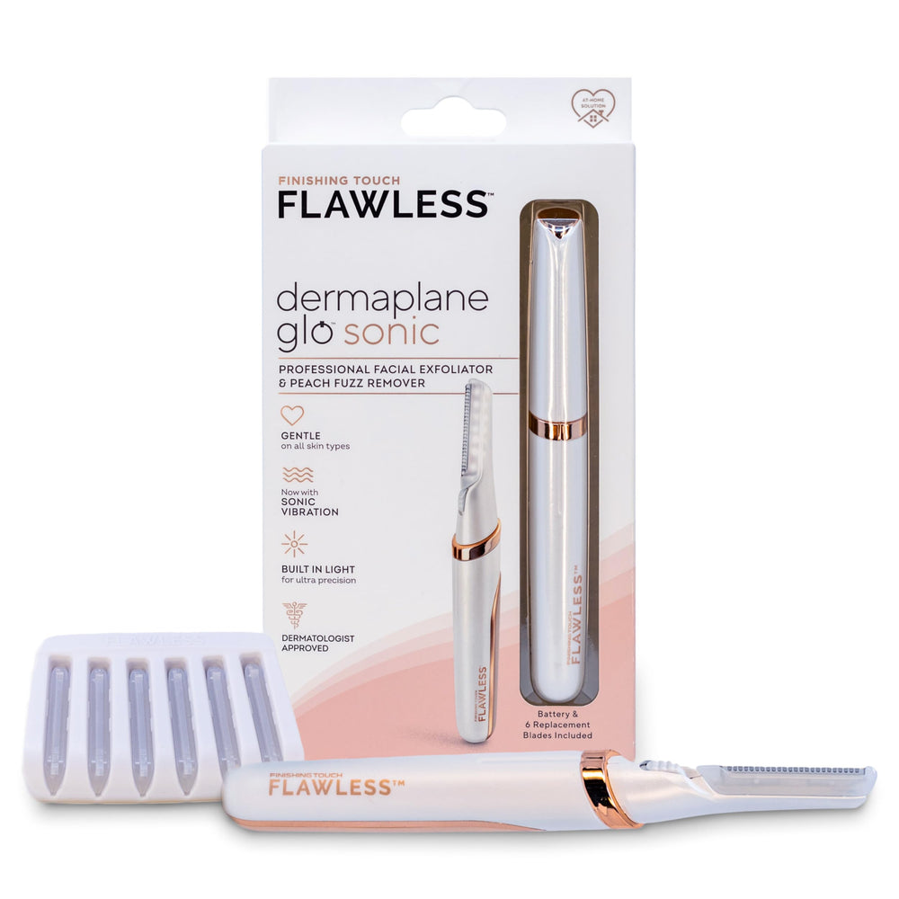 Finishing Touch Flawless Dermaplane Glo Sonic avec lampe lumineuse pour précision beauté
