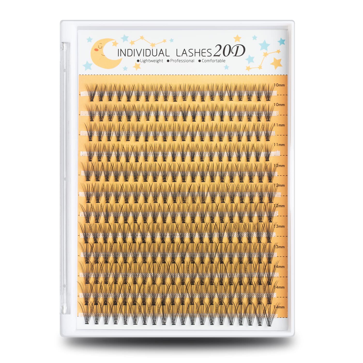 Extensiones individuales FinyDreamy 240pcs 10-14mm pour un look naturel.