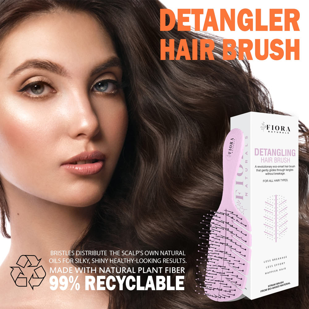 Brosse polyvalente Fiora Naturals pour tous types de cheveux, mouillés ou secs.