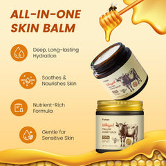 Fioraen balm texture close-up highlights creamy whipped consistency for quick absorption.