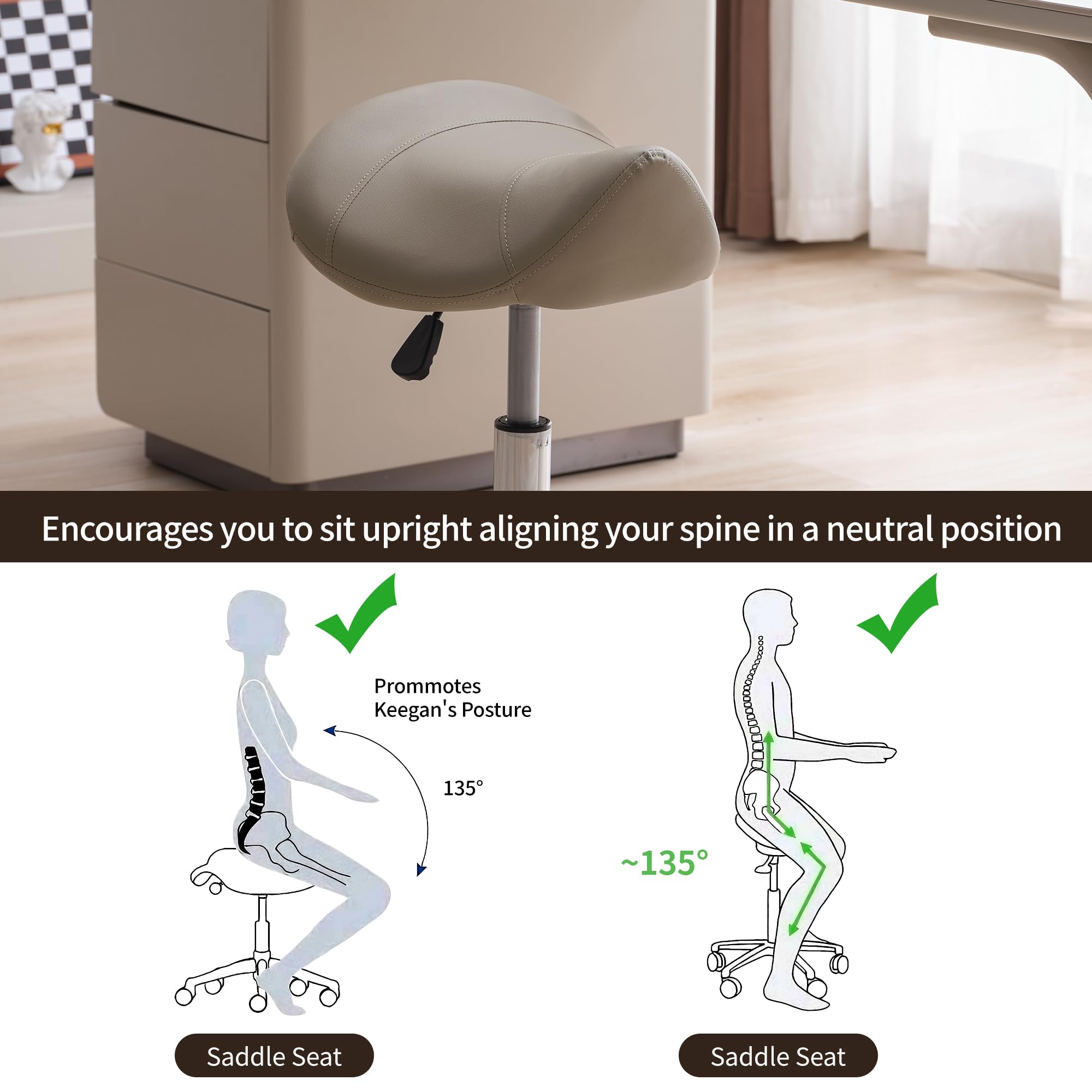 FIRAVOE assise en cuir PU et mousse dense pour confort durable